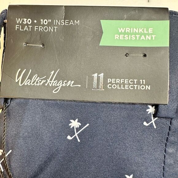 NWT Walter Hagen Navy Blue Palm Club Print Golf Casual 10” Shorts  - Size 30” - Picture 7 of 10